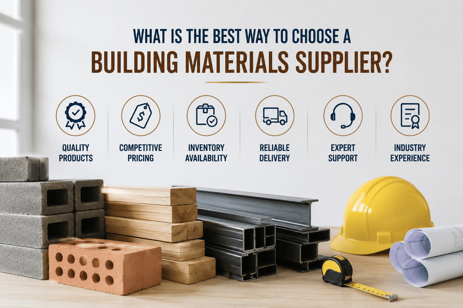 Key factors to consider when choosing a building materials supplier.